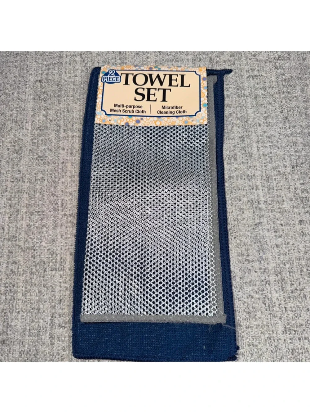 New 2 Piece Towel Set Microfiber Cleaning Cloth Mesh Scrubber Kitchen Dish